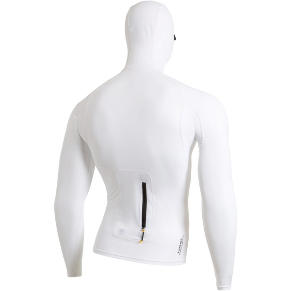 2026 Florence Marine X Mens Long Sleeve Utility Pocket Hooded Rash Vest FMSS00011 - White